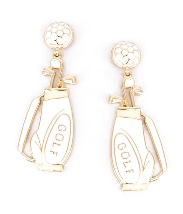 SPORT THEME EPOXY GOLF CLUB EARRING-0