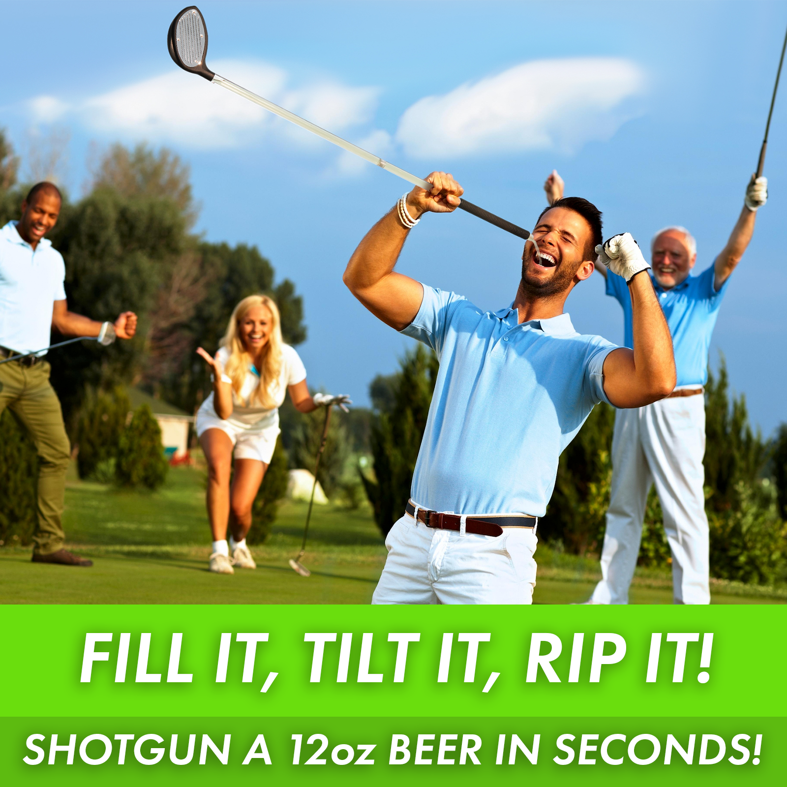 Golf Beer Bong Golf Club - Novelty Party Gift for Golfers, The Ultimate Sports Gift For Dad, Boyfriend, Him, Golf Lover - Gag Gift, College Frat Gift Holds 12 Ounces!-1