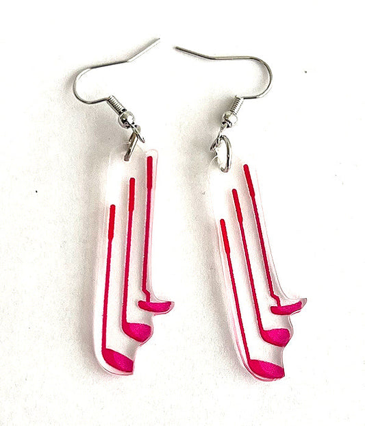 GOLF THEME ACRYLIC EARRING - CLUB-0