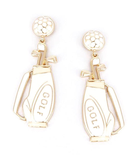 SPORT THEME EPOXY GOLF CLUB EARRING-0